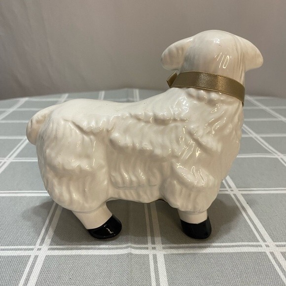 Vintage Lamb Sheep Rare Ceramic Figure Easter Spring Farmhouse Cute Farm Animal - Picture 3 of 7